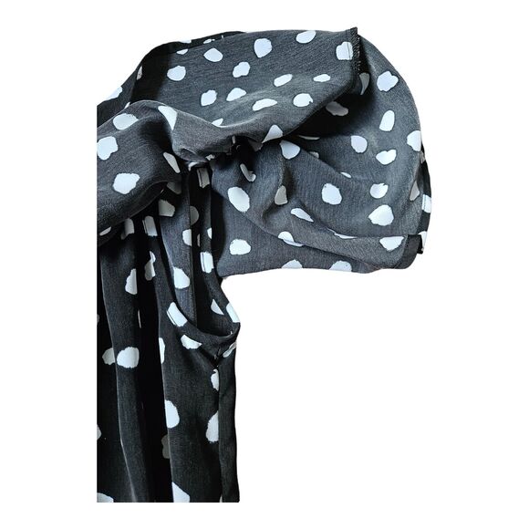 Merona Small Black, White Polka Dot Polyester Knee Length Dress - Picture 5 of 11